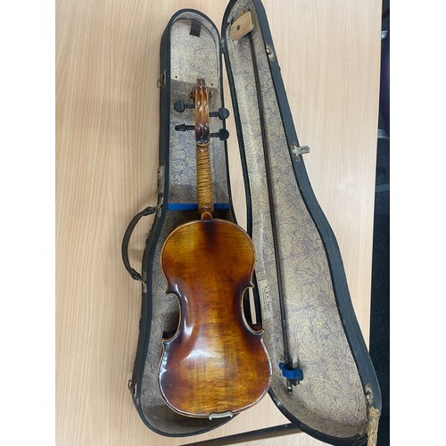 128A - Cased Anton Schaefer violin with bow