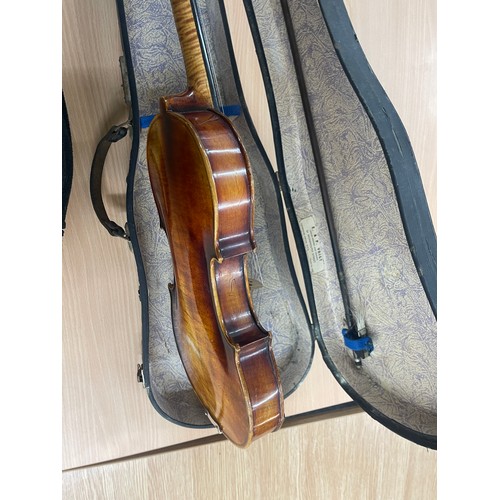 128A - Cased Anton Schaefer violin with bow