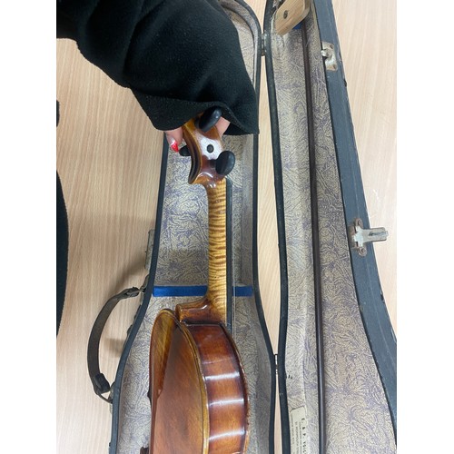 128A - Cased Anton Schaefer violin with bow