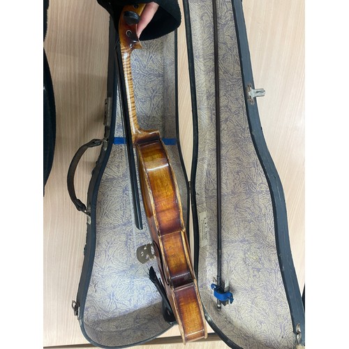 128A - Cased Anton Schaefer violin with bow