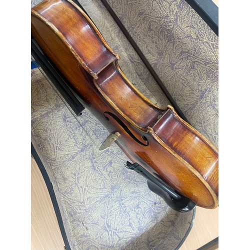 128A - Cased Anton Schaefer violin with bow