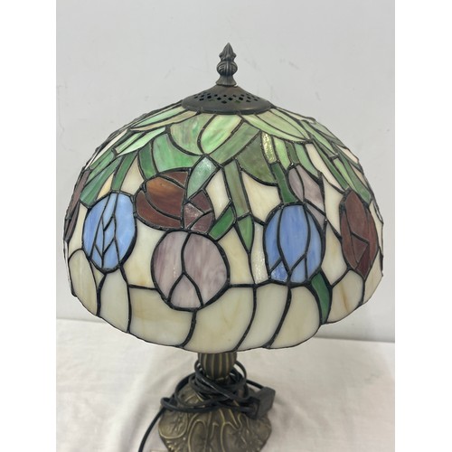 301 - Tiffany style table lamp, 19 inches tall, untested