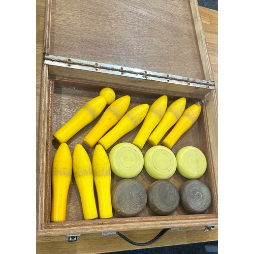 173 - Vintage cased Northampton skittles set