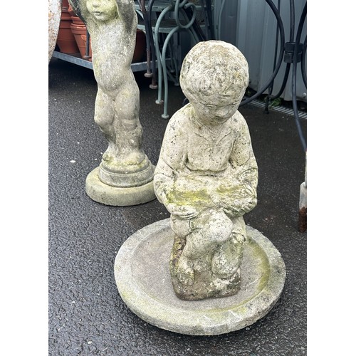 100N - 2 garden statues, boy/girl