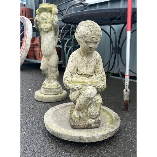 100N - 2 garden statues, boy/girl