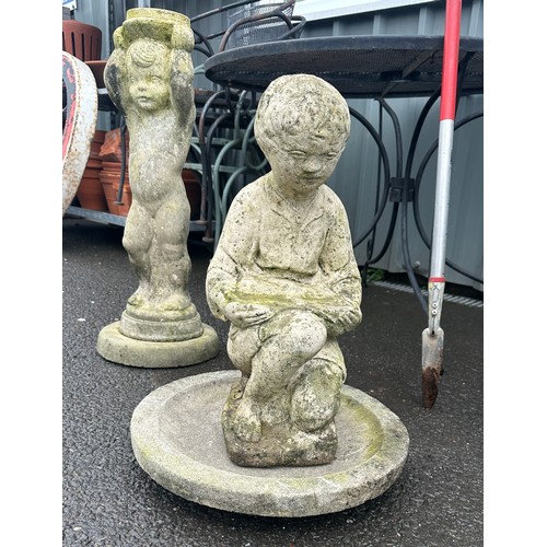 100N - 2 garden statues, boy/girl