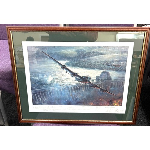 99A - Framed aircraft print, signed 