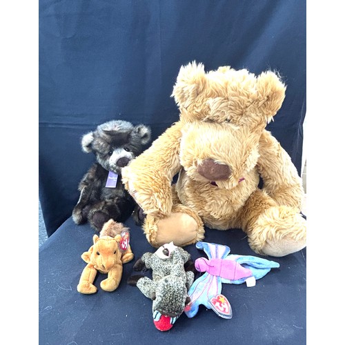 200 - Selection of vintage teddies includes Ty butterfly, baboon and camel etc