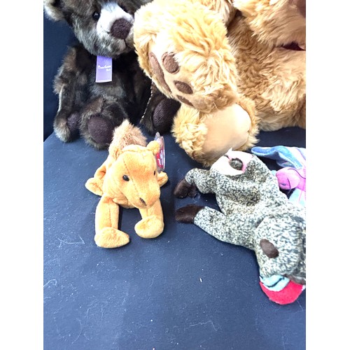 200 - Selection of vintage teddies includes Ty butterfly, baboon and camel etc