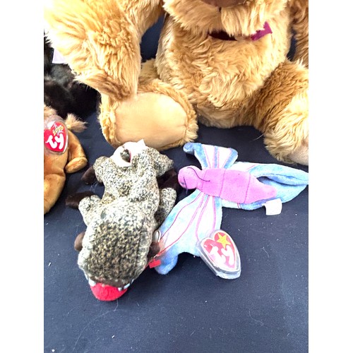 200 - Selection of vintage teddies includes Ty butterfly, baboon and camel etc