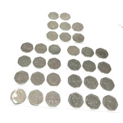 418 - selection of 32 collectable 50p coins