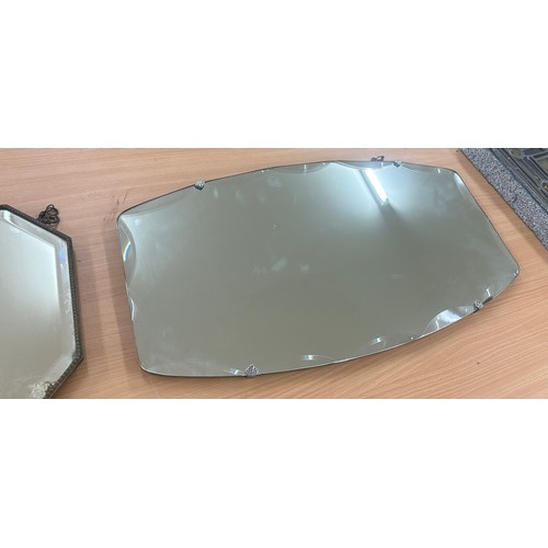 333 - Two Bevelled edge mirror, 26 inches wide 15 inches tall