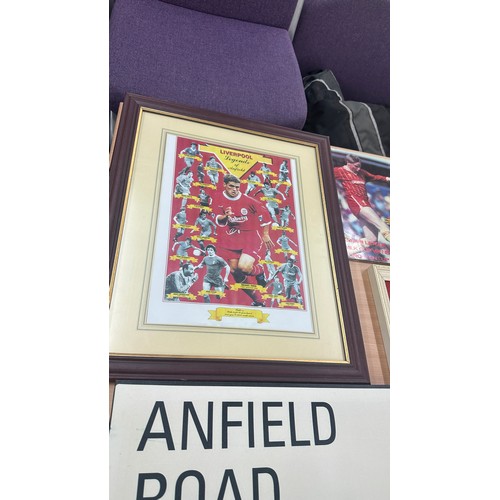 241 - Selection of Liverpool football memorabilia to include canvas etc