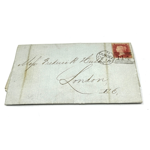 403 - stamp 1862 Wrapper dundee to london seal to back  penny red