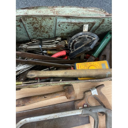 175 - Ammunition box with a large selection of tools