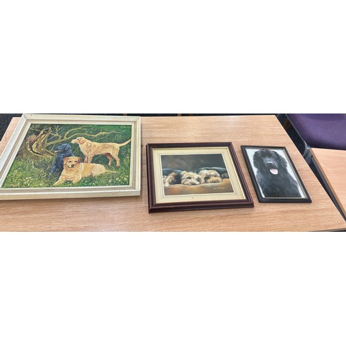 296 - Selection of assorted pictures and prints largest measures 19 inches tall 23 inches wide