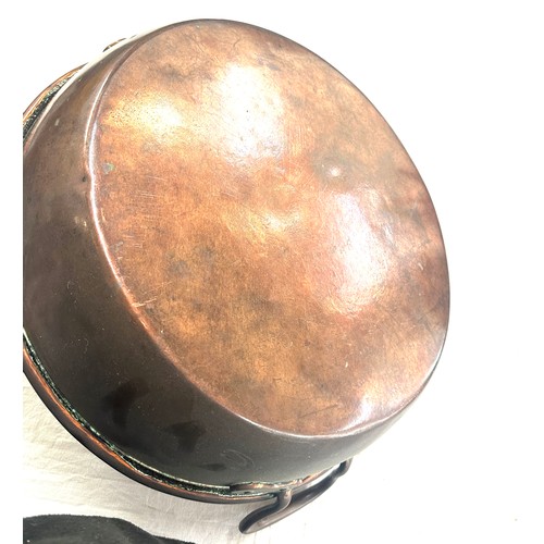 256 - Vintage Copper 2 handled cooking pan, diameter 15 inches, height including handle 7 inches