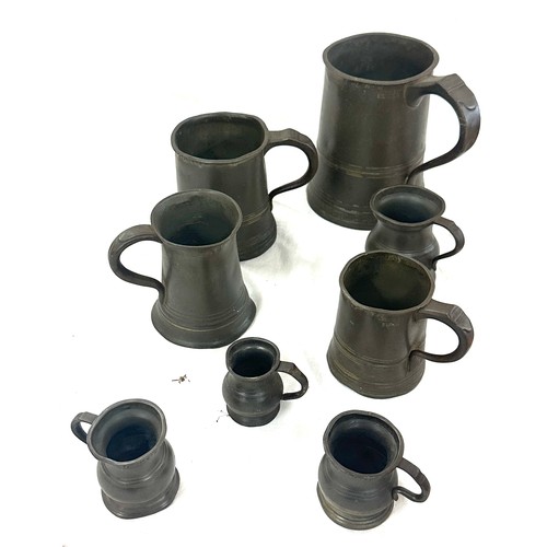 156 - Selection of vintage copper, brass and pewter to include copper kettles, tankards etcs