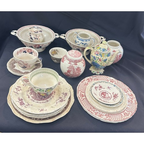 177 - Selection of vintage Masons pottery to include teapot, plates, bowls,  ginger jars etc