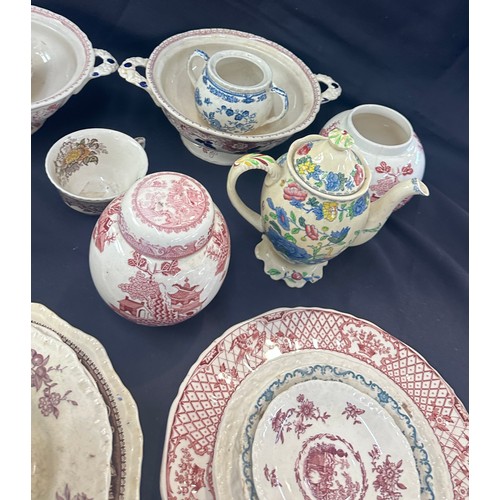 177 - Selection of vintage Masons pottery to include teapot, plates, bowls,  ginger jars etc