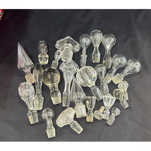 259 - Selection of vintage glass decanter tops