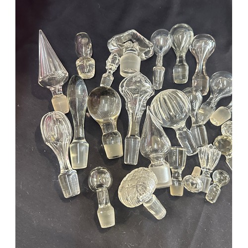 259 - Selection of vintage glass decanter tops