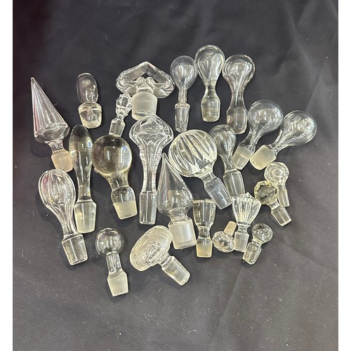 259 - Selection of vintage glass decanter tops