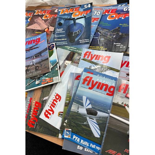 145 - Large selection of assorted vintage air craft magazines to include ' Take off' and ' Popular flying'