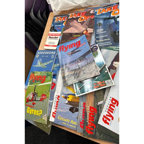 145 - Large selection of assorted vintage air craft magazines to include ' Take off' and ' Popular flying'