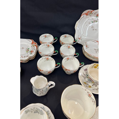 226 - Selection of part tea services to include Royal Albert Silver Maple pattern, Grafton China and sons ... 