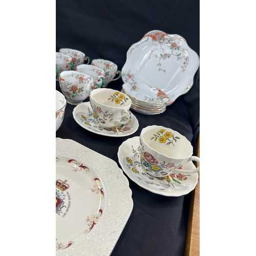 226 - Selection of part tea services to include Royal Albert Silver Maple pattern, Grafton China and sons ... 