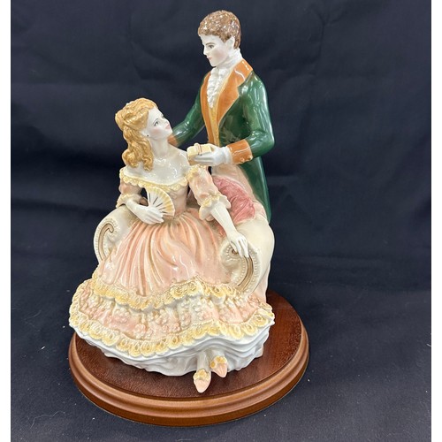 570 - Royal Worcester ' A Gift of Love', 'Age of Romance' figurine measures approx 11 inches tall