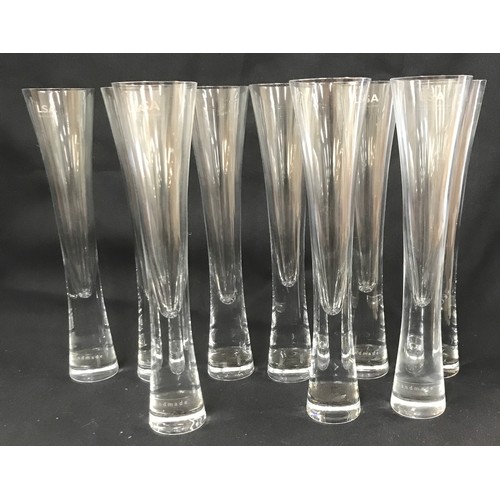 69 - Set of 9 Handmade LSA Moya Champagne Flutes