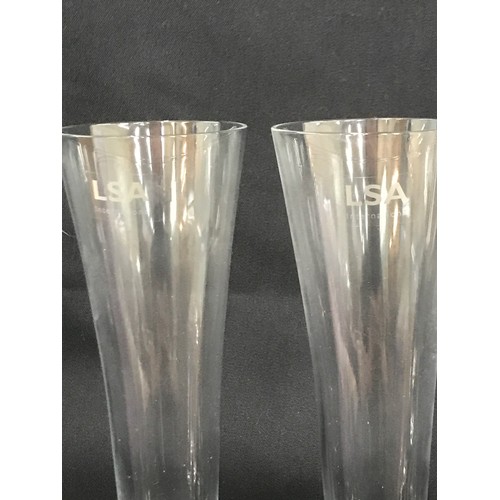 69 - Set of 9 Handmade LSA Moya Champagne Flutes