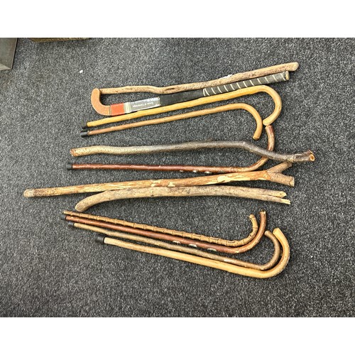 231 - Selection of vintage walking sticks