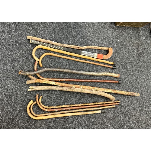 231 - Selection of vintage walking sticks