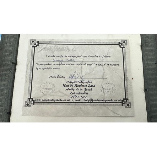 60 - Selection of Beatles memorable George Martin signature with  COA