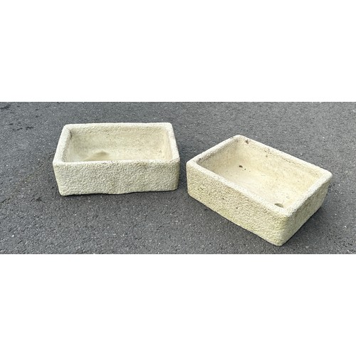 100R - Pair of concrete sinks measures approx 6.5 inches tall by 17 inches wide and 13 deep