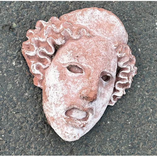 100T - Old Greek god cast face measures approx 10.5 inches long