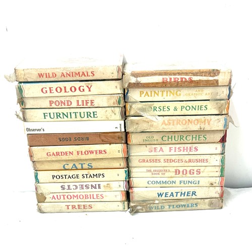 157 - Selection of vintage ' The Observers Books' to include trees, automobiles, postage stamps etc