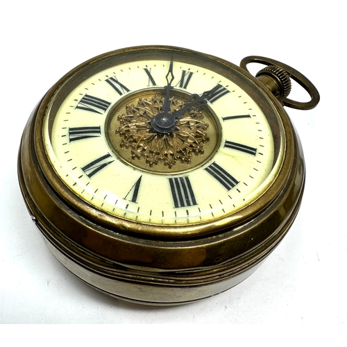 Giant size brass bedside pocket watch measures approx 15cm drop ...