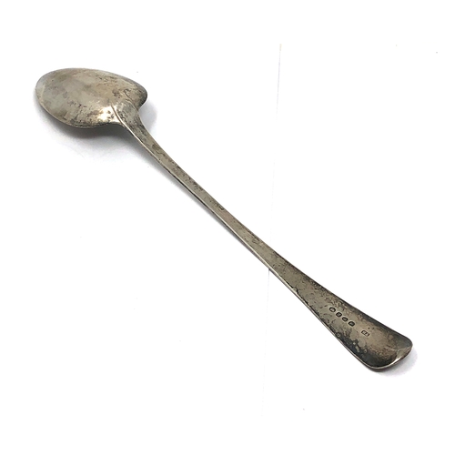 13 - Antique georgian silver basting spoon measures approx 30cm long London silver hallmarks