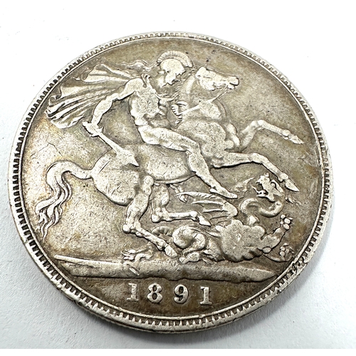 428 - silver 1891 victorian crown