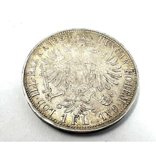 436 - 1888 Austria King Franz Joseph I  Silver 1 Florin Coin high grade