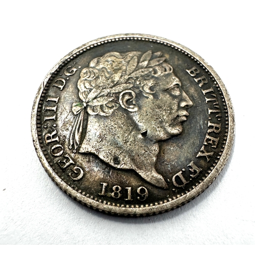 437 - 1819 George III  Silver shilling