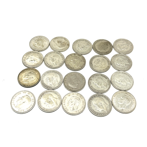 443 - selection of 20 silver shillings