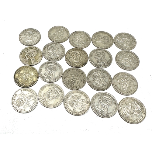 443 - selection of 20 silver shillings