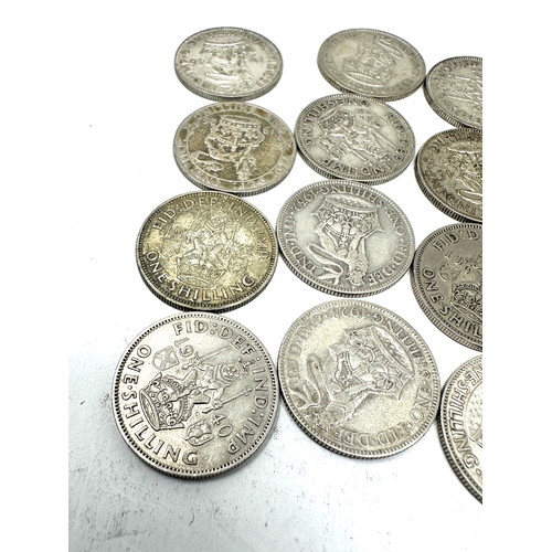 443 - selection of 20 silver shillings