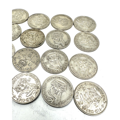 443 - selection of 20 silver shillings