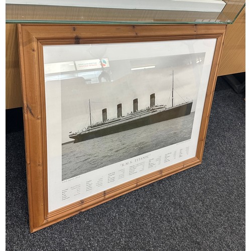 167 - Framed RMS Titanic photo Beken of Cowes measures approximately 36 inches wide 29 inches tall